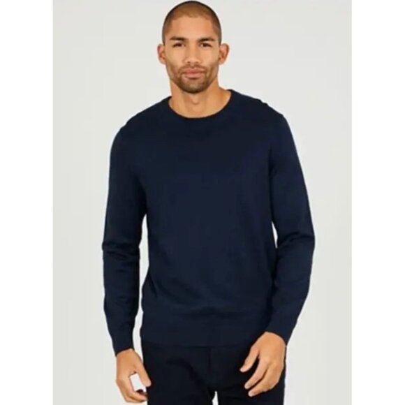 NAUTICA Navy Blue Pullover Crewneck Long Sleeve Men's Sweater NWT Size Large - Picture 1 of 9
